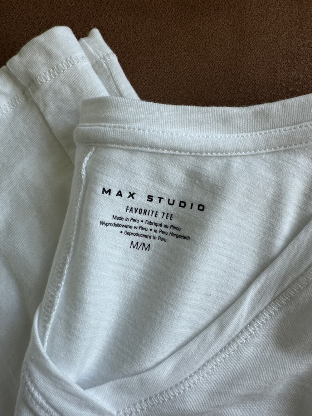 Max Studio White V-Neck Tee - Lightweight Essential - Picture 2 of 5